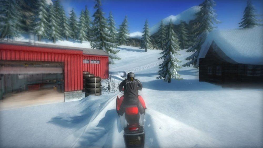 snowmobile games with a blue x